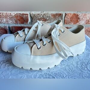 Sincerely Jules Vasco Tan Platform Sneakers,size 7